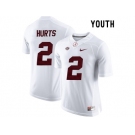 2016 Youth Alabama Crimson Tide Jalen Hurts #2 College Football Limited Jerseys - White