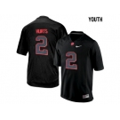 Youth Alabama Crimson Tide Jalen Hurts #2 College Football Limited Jerseys - Blackout