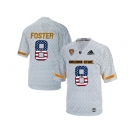 2016 US Flag Fashion Men's Arizona State Sun Devils D.J. Foster #8 Desert Ice College Football Jersey - White