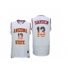 2016 US Flag Fashion Men's Arizona State Sun Devils James Harden #13 College Basketball Jersey - White