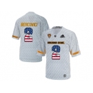 2016 US Flag Fashion Men's Arizona State Sun Devils Mike Bercovici #2 Desert Ice College Football Jersey - White