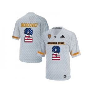 2016 US Flag Fashion Men's Arizona State Sun Devils Mike Bercovici #2 Desert Ice College Football Jersey - White