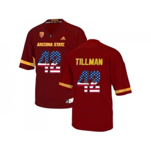 2016 US Flag Fashion Men's Arizona State Sun Devils Pat Tillman #42 College Football Jersey - Maroon