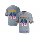 2016 US Flag Fashion Men's Arizona State Sun Devils Pat Tillman #42 Desert Fuel College Football Jersey - Grey