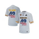 2016 US Flag Fashion Men's Arizona State Sun Devils Pat Tillman #42 Desert Ice College Football Jersey - White