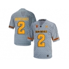 Men's Arizona State Sun Devils Mike Bercovici #2 Desert Fuel College Football Jersey - Grey