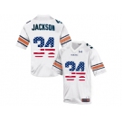 2016 US Flag Fashion Men's Under Armour Bo Jackson #34 Auburn Tigers College Football Throwback Jersey - White