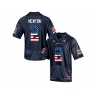 2016 US Flag Fashion Men's Under Armour Cam Newton #2 Auburn Tigers College Football Jersey - Navy Blue