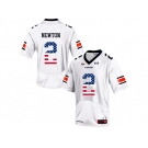 2016 US Flag Fashion Men's Under Armour Cam Newton #2 Auburn Tigers College Football Jersey - White