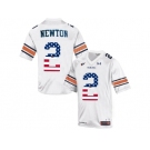 2016 US Flag Fashion Men's Under Armour Cam Newton #2 Auburn Tigers College Football Throwback Jersey - White