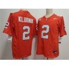 Men's Clemson Tigers #2 Cade Klubnik Orange F.U.S.E. Stitched Football Jersey