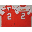 Men's Clemson Tigers #2 Cade Klubnik Orange White F.U.S.E. Stitched Football Jersey