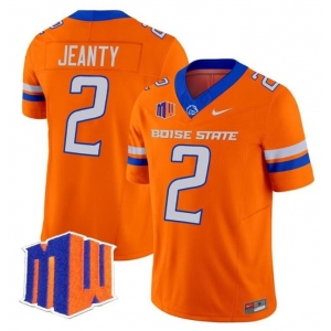 Men's Boise State Broncos #2 Ashton Jeanty Orange 2024 F.U.S.E. Vapor Limited Stitched Football Jersey
