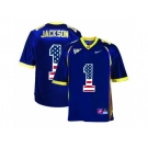 2016 US Flag Fashion Men's California Golden Bears DeSean Jackson #1 College Football Jersey - Navy Blue