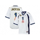 2016 US Flag Fashion Men's California Golden Bears DeSean Jackson #1 College Football Jersey - White