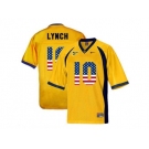 2016 US Flag Fashion Men's California Golden Bears Marshawn Lynch #10 College Football Jersey - Golden