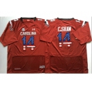 South Carolina Gamecocks #14 C.Shaw Red USA Flag College Jersey