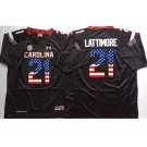 South Carolina Gamecocks #21 Marcus Lattimore Black USA Flag College Jersey