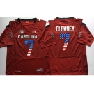 South Carolina Gamecocks #7 Jadeveon Clowney Red USA Flag College Jersey