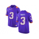 2016 Clemson Tigers Artavis Scott #3 College Football Limited Jersey - Purple