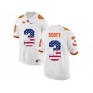 2016 US Flag Fashion Clemson Tigers Artavis Scott #3 College Football Limited Jersey - White