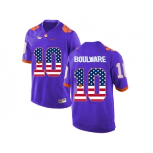 2016 US Flag Fashion Clemson Tigers Ben Boulware #10 College Football Limited Jersey - Purple