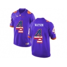 2016 US Flag Fashion Clemson Tigers DeShaun Watson #4 College Football Limited Jersey - Purple