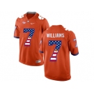 2016 US Flag Fashion Clemson Tigers Mike Williams #7 College Football Limited Jersey - Orange