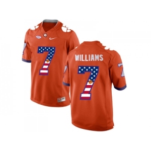 2016 US Flag Fashion Clemson Tigers Mike Williams #7 College Football Limited Jersey - Orange