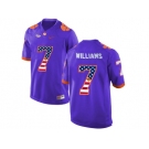 2016 US Flag Fashion Clemson Tigers Mike Williams #7 College Football Limited Jersey - Purple