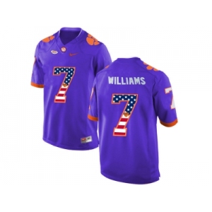 2016 US Flag Fashion Clemson Tigers Mike Williams #7 College Football Limited Jersey - Purple
