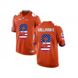2016 US Flag Fashion Clemson Tigers Wayne Gallman II #9 College Football Limited Jersey - Orange
