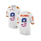 2016 US Flag Fashion Clemson Tigers Wayne Gallman II #9 College Football Limited Jersey - White