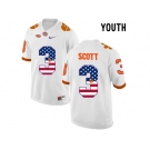 2016 US Flag Fashion Youth Clemson Tigers Artavis Scott #3 College Football Limited Jersey - White