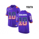 2016 US Flag Fashion Youth Clemson Tigers Ben Boulware #10 College Football Limited Jersey - Purple