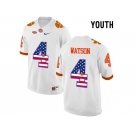 2016 US Flag Fashion Youth Clemson Tigers DeShaun Watson #4 College Football Limited Jersey - White