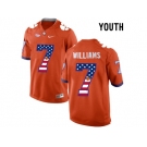 2016 US Flag Fashion Youth Clemson Tigers Mike Williams #7 College Football Limited Jersey - Orange