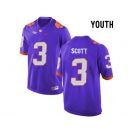 2016 Youth Clemson Tigers Artavis Scott #3 College Football Limited Jersey - Purple