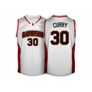 Men's Davidson Wildcat Stephen Curry 30 College Basketball Jerseys - White