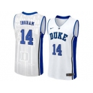 Men's Duke Blue Devils Brandon Ingram #14 V Neck College Basketball Elite Jersey - White