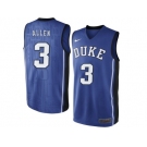 Men's Duke Blue Devils Garyson Allen #3 V Neck College Basketball Elite Jersey - - Royal Blue