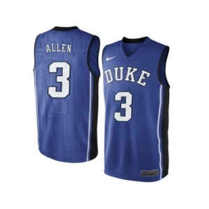 Men's Duke Blue Devils Garyson Allen #3 V Neck College Basketball Elite Jersey - - Royal Blue