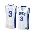 Men's Duke Blue Devils Garyson Allen #3 V Neck College Basketball Elite Jersey - White