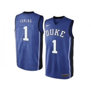 Men's Duke Blue Devils Kyrie Irving #1 V Neck College Basketball Elite Jersey - - Royal Blue