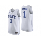 Men's Kyrie Irving 1 Duke Blue Devils Hyper Elite Authentic Performance Basketball Jersey - White