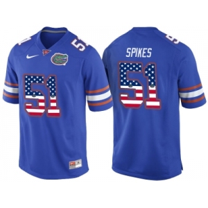 2016 US Flag Fashion Florida Gators Brandon Spikes #51 College Football Jersey - Royal Blue