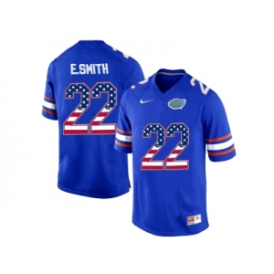 2016 US Flag Fashion Florida Gators E.Smith #22 College Football Jersey - Royal Blue