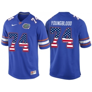 2016 US Flag Fashion Florida Gators Jack Youngblood #74 College Football Jersey - Royal Blue