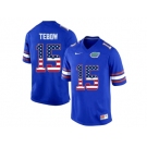 2016 US Flag Fashion Florida Gators Tim Tebow #15 College Football Jersey - Royal Blue