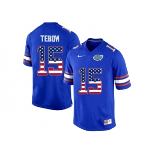 2016 US Flag Fashion Florida Gators Tim Tebow #15 College Football Jersey - Royal Blue